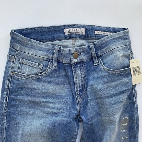 Guess Women’s Power Curvy Sophia Mid Rise Skinny Jeans Light Blue Size 24 - Picture 5 of 11